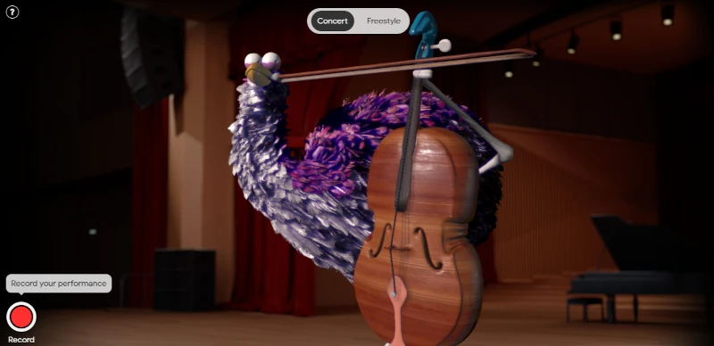 A 3D look of an ostrich playing violin in the Viola the Bird game